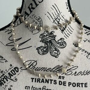 Vintage CHAPS Silver Tone Station Necklace | Western 90s Long Sautoir